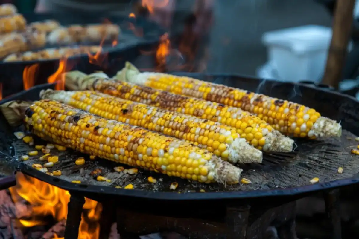 Red powder on street corn