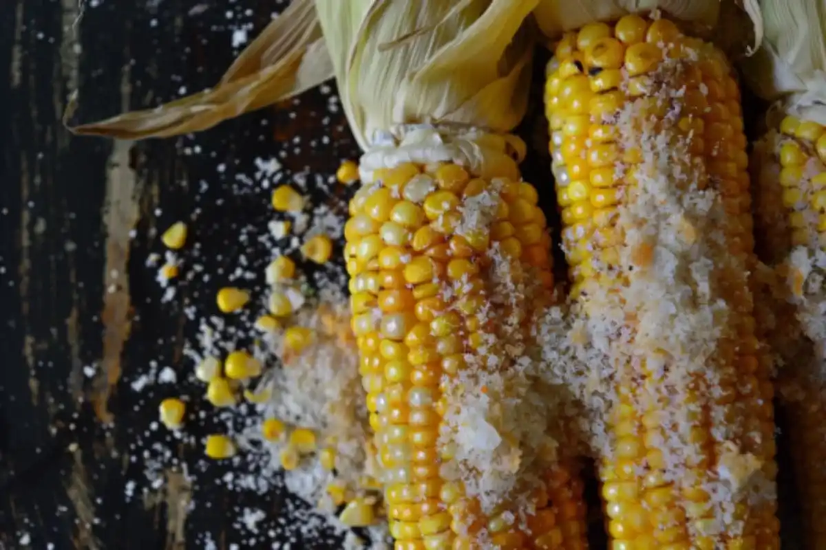 Red powder on street corn