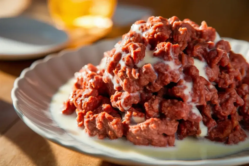 Adding milk to ground beef