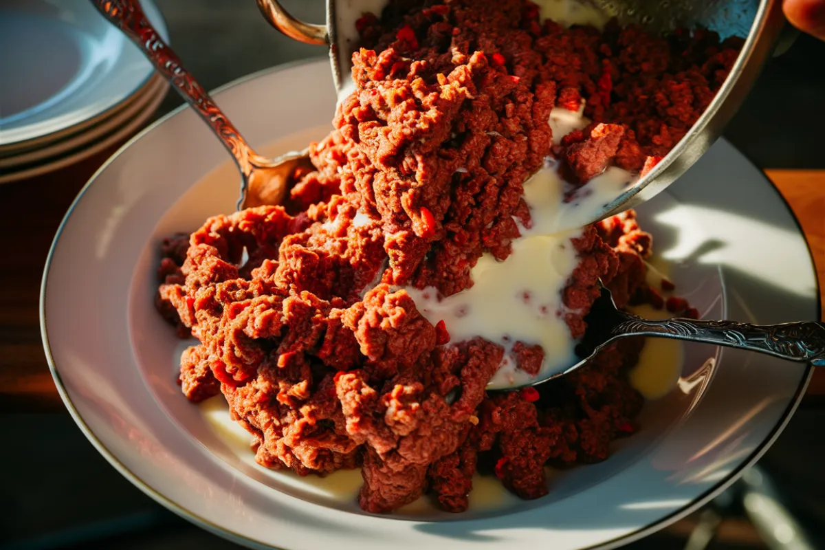 Adding milk to ground beef