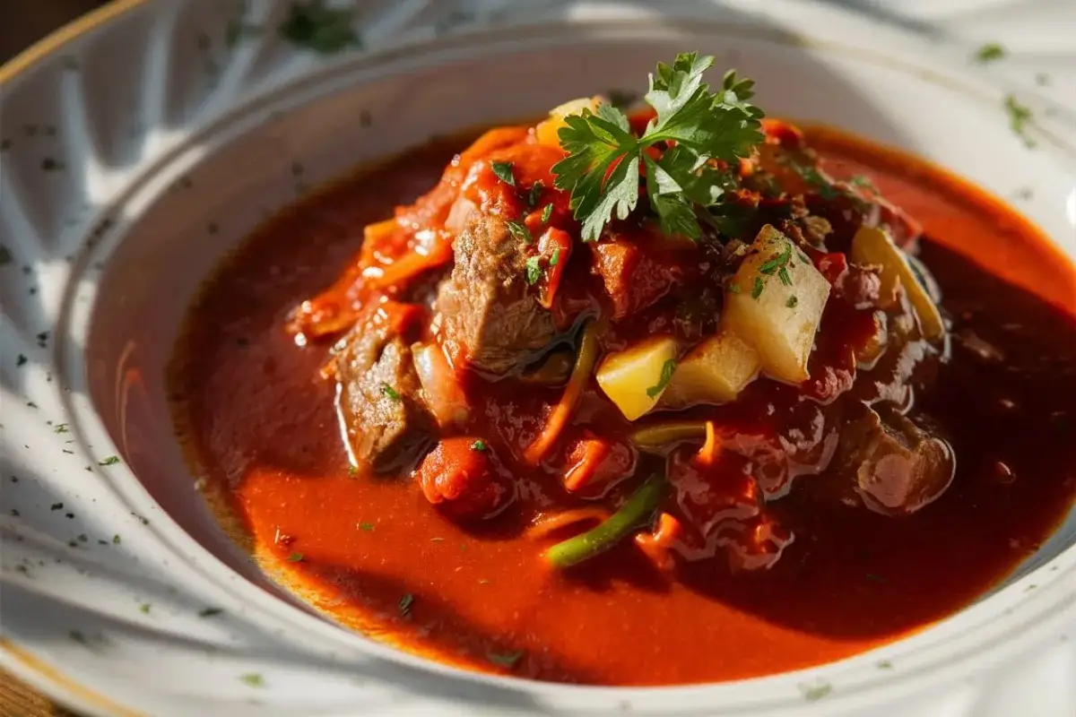 What is traditional goulash made of