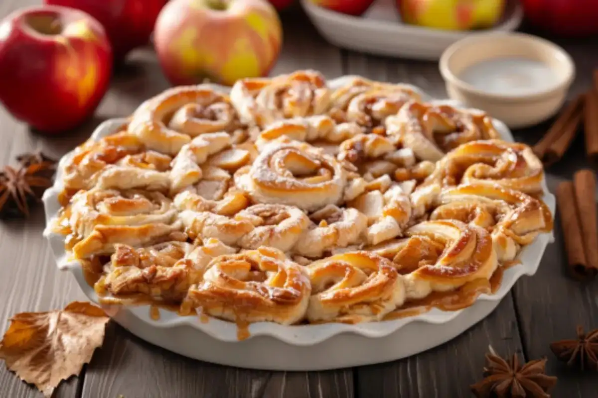 Cinnamon Roll Apple Pie