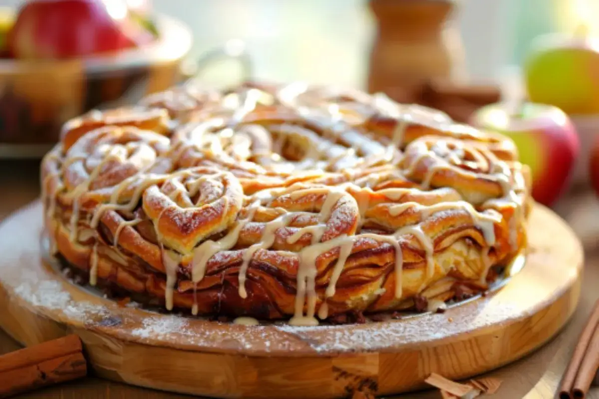 Cinnamon Roll Apple Pie